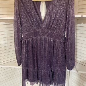 Elegant Purple Long Sleeve Dress